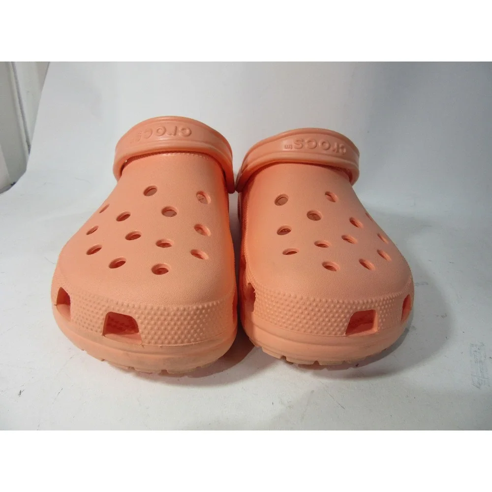 Crocs Clogs Mens Size 13 Orange Melon Peach Slip On Water Shoes Ankle Strap